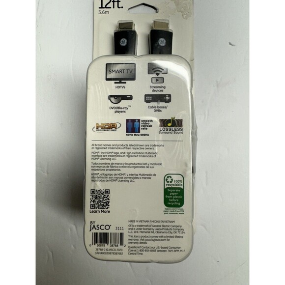 NEW! GE 38768 12ft‎ Pro Premium HDMI Optimized for 4K” - Picture 4 of 7